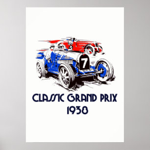 Pôster Carros clássicos Prix grande 53 x 73 do estilo