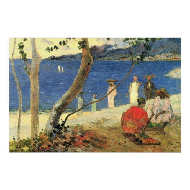 Pôster Carros de Fruta Paul Gauguin na Turim Cove ou nos  (Frente)
