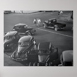 Pôster Carros no Centro, 1942. Foto Antiga