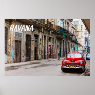 Pôster Carros retrorreflectores na rua Havana