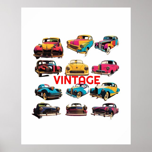 Poster Carros vintage (Frente)