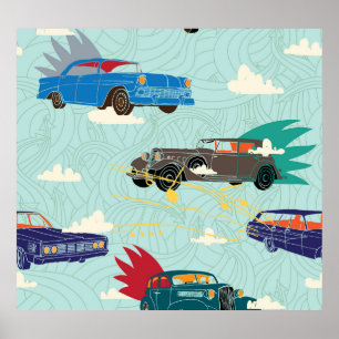 Poster Carros vintage: Padrão de Nuvens do Céu
