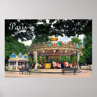 Poster Carrousel, nas Tuilarias, Paris, França
