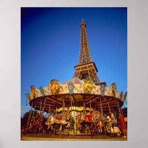 Poster Carrousel, Torre Eiffel, Paris, França