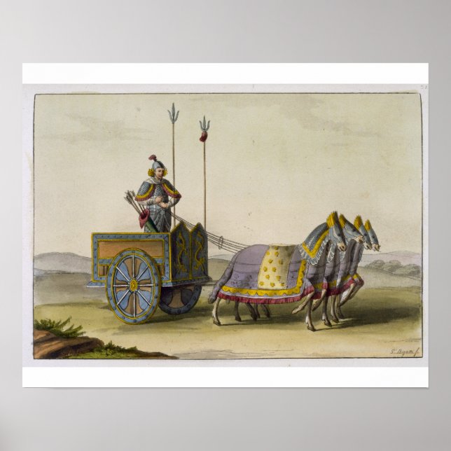 Pôster Carruagem da Guerra Chinesa Antiga, do "Le Costume (Frente)