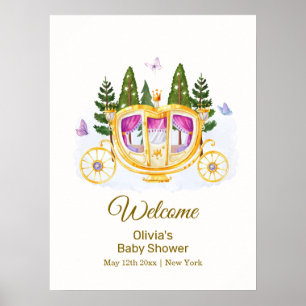 Poster Carruagem da Princesa da Floresta Chá de Bebê Boas