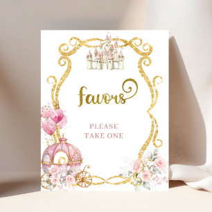 Poster Carruagem de Abóbora Rosa Real Princesa Favorece P