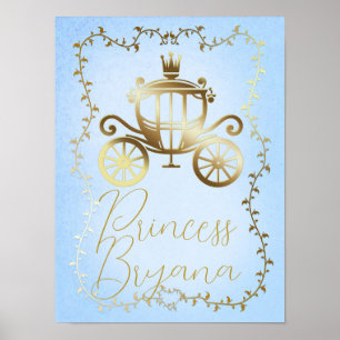 Poster Carruagem de Ouro Elegante Conto Azul Personalizad