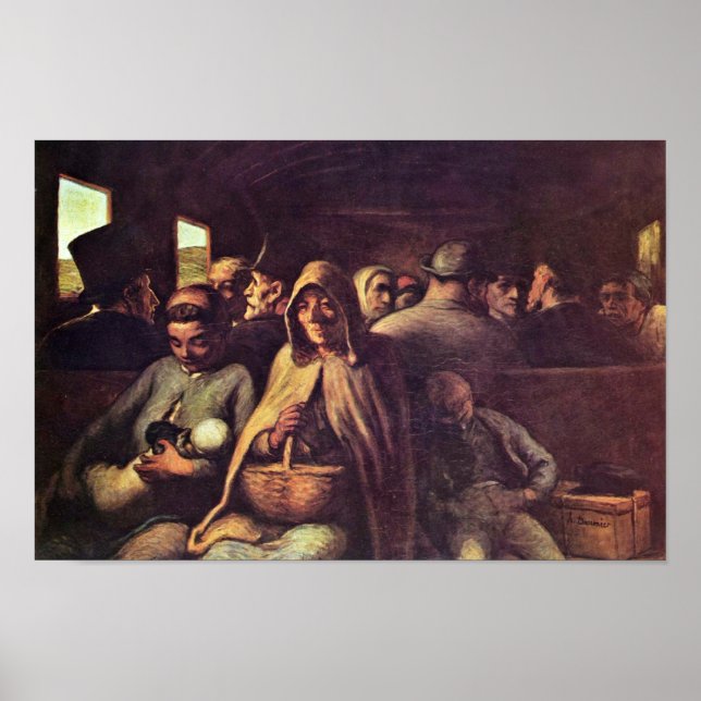 Pôster Carruagem De Terceira Classe Por Daumier Honoré (M (Frente)