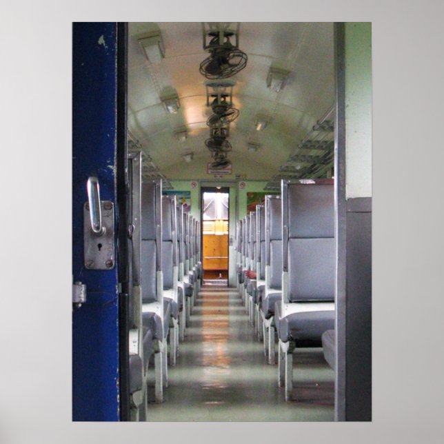Poster Carruagem de Trem Tailândia ... Viagens pelo Sudes (Frente)