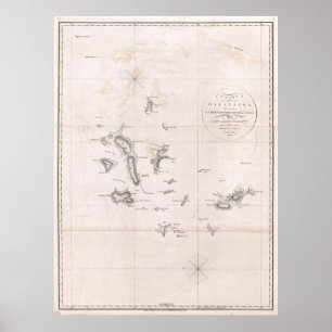 Poster Carta 1793 dos Galápagos