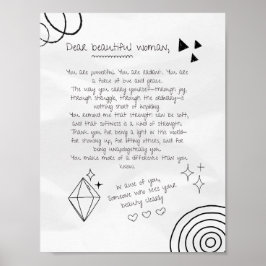 Poster Carta a uma mulher bonita