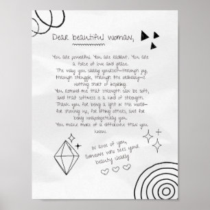 Poster Carta a uma mulher bonita