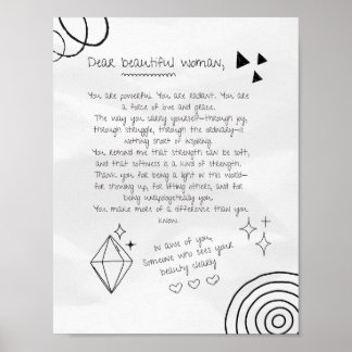 Poster Carta a uma mulher bonita