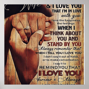 Poster Carta Adorável À Esposa, Bonita Presente,