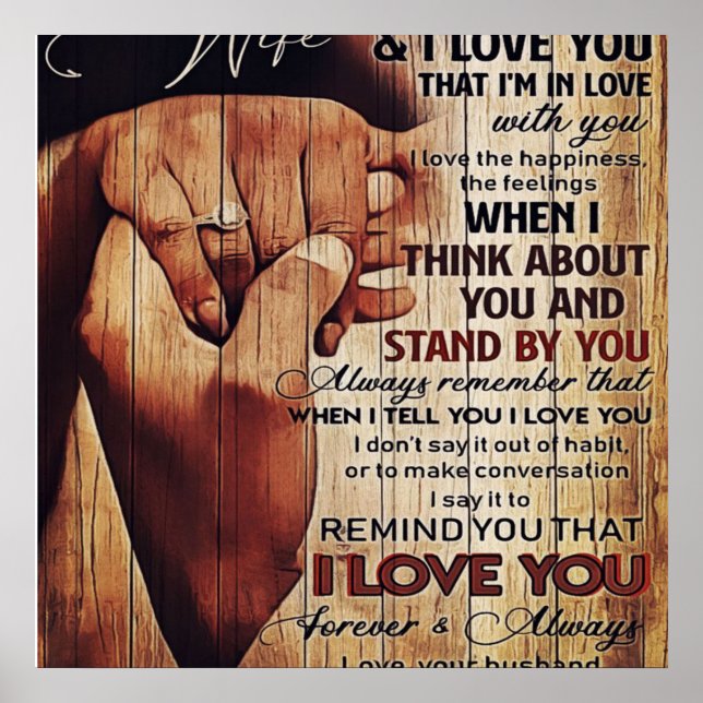 Poster Carta Adorável À Esposa, Bonita Presente, (Frente)