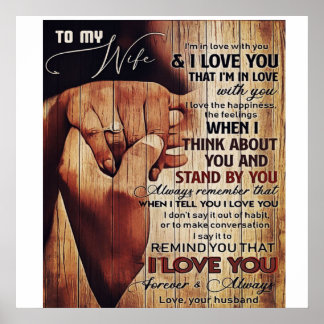 Poster Carta Adorável À Esposa, Bonita Presente,