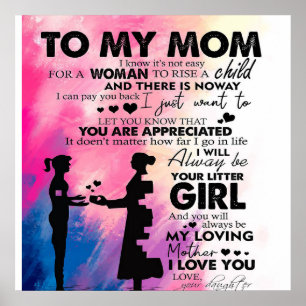 Poster Carta Adorável À Mãe Bonito Presente Para A M