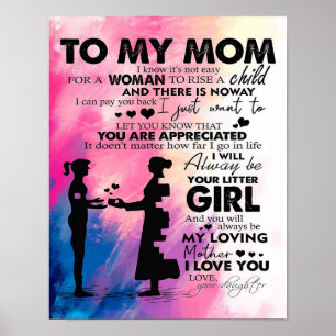 Poster Carta Adorável À Mãe Bonito Presente Para A M