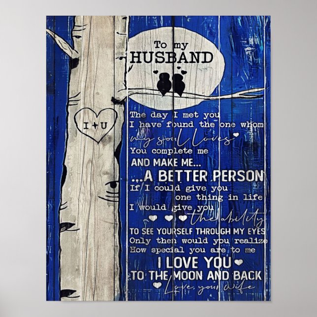 Poster Carta ao meu marido | Presente para marido (Frente)