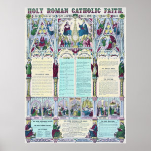 Poster Carta católico romano santamente de Infographic d