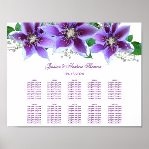 Poster Carta chique elegante do assento do casamento do