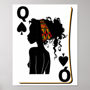 Poster Carta da Rainha de Espadas Afro-Americana História