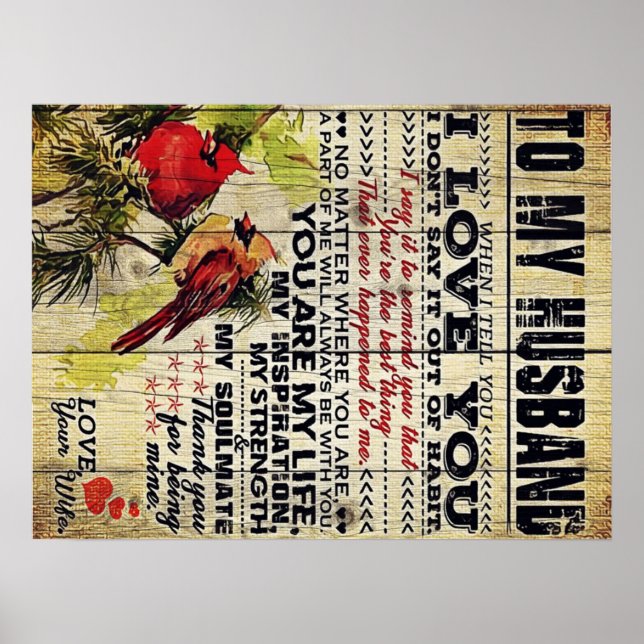 Poster Carta De Amor Para Marido | Presente Especial Para (Frente)