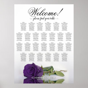 Poster Carta de Assentos de Casamento de Mesa 26 Rosa Rox