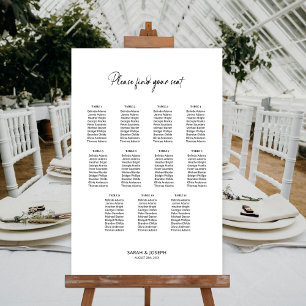 Poster Carta de Assentos de Casamento de Mesa Simples Ele