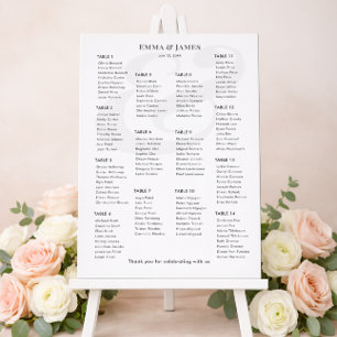 Poster Carta de Assentos de Casamento Minimalista Ampersa