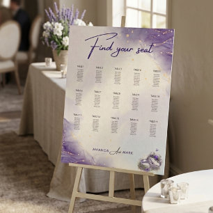 Poster Carta de Assentos de Casamento Minimalista Moderno