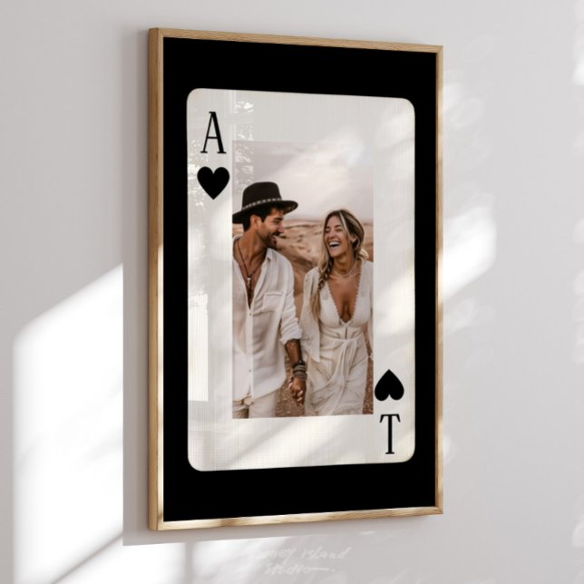 Poster Carta de Baralho de Pôquer de Casais com Foto (Couples Poker Playing Card with Photo)