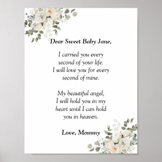 Poster Carta de pêsames para o meu anjo bebê