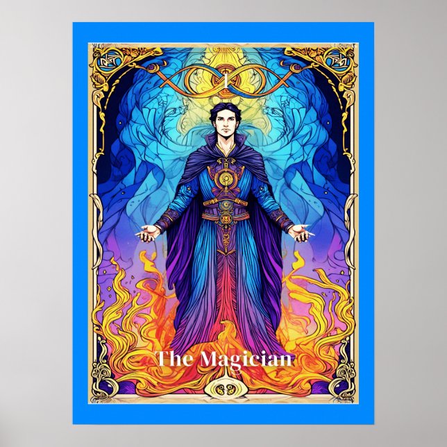 Poster Carta de Tarot O Mago (Frente)