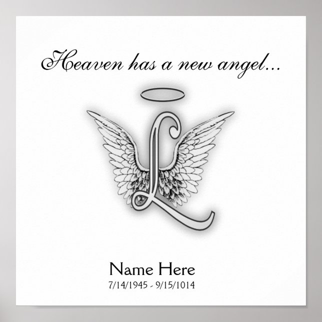 Poster Carta de Tributo Memorial com Monograma L (Frente)