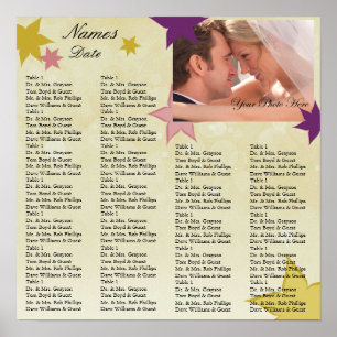 Poster Carta do assento da recepção com sua foto