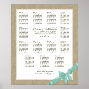 Pôster Carta do assento de serapilheira e de casamento do