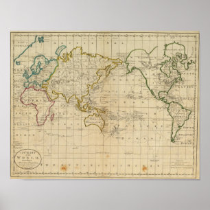 Pôster Carta do mundo