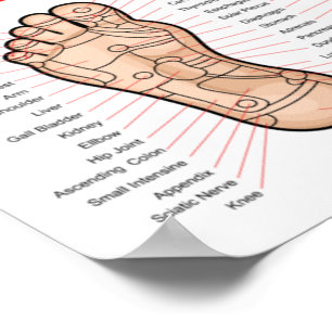 Poster Carta do Reflexology do pé
