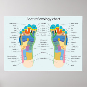 Poster Carta do Reflexology do pé