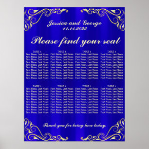 Poster Carta dourada régia elegante do assento da