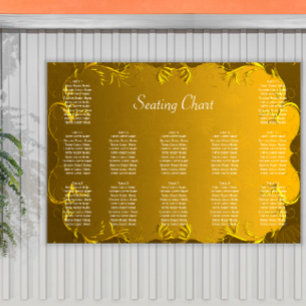 Poster Carta Dourado elegante do assento da recepção de
