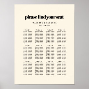 Poster Carta elegante & chique simples do assento do