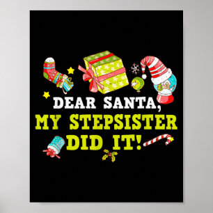 Poster Carta Engraçada para o Papai Noel Minha Madrasta F