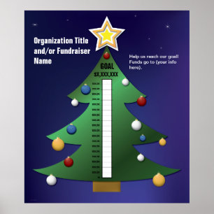 Poster Carta festiva da árvore de Natal