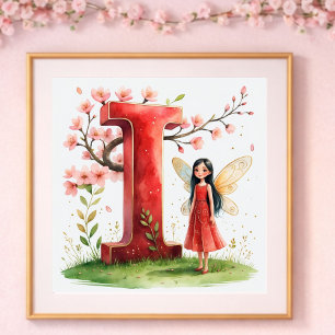 Poster Carta para Berçário de Menina I Floral de Fada