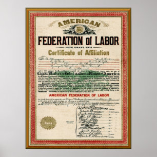 Pôster Carta patente de união dos fabricantes AFL do
