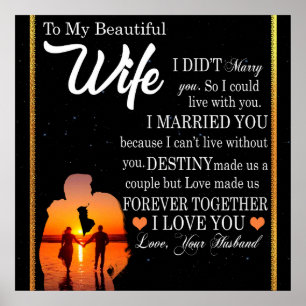 Poster Carta Personalizada À Minha Esposa, Namorados De