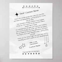 Poster Carta Personalizada a uma Pessoa Bela